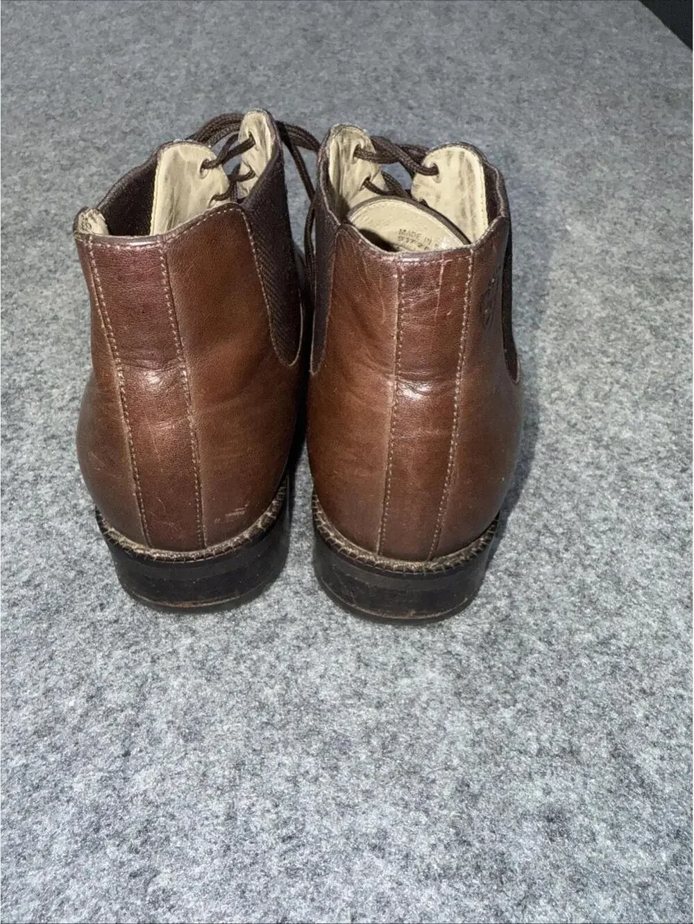 Ariat ATS Womens Chelsea  6 M Brown Leather Lace Up Boots Work Ankle Round Toe
